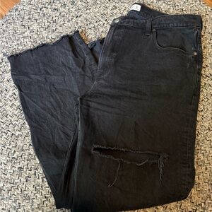 Abercrombie & Fitch Black Distressed Flare Jeans